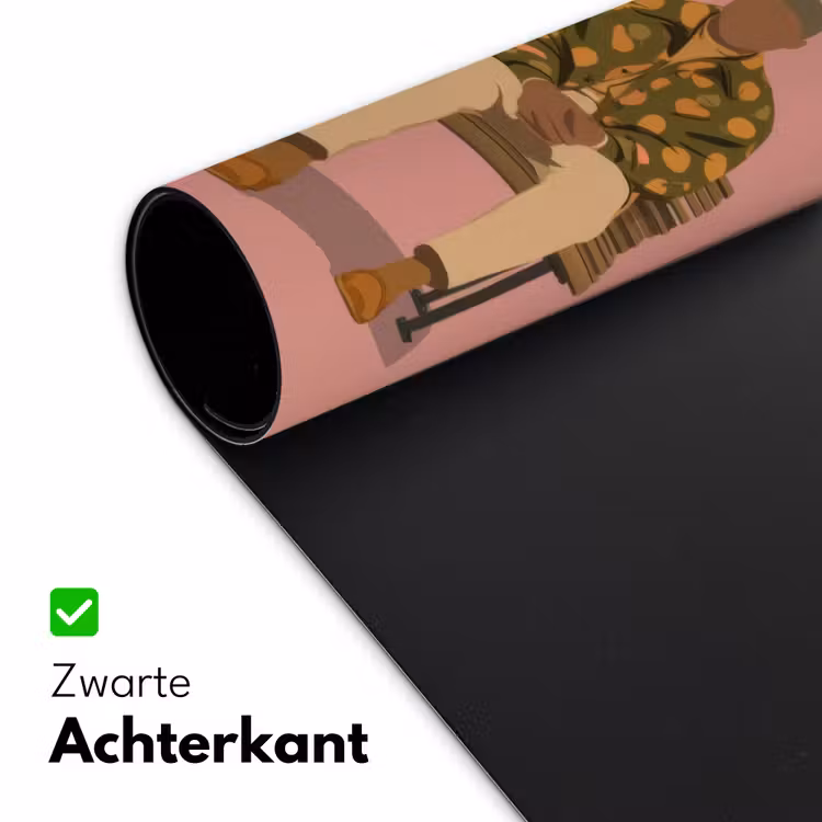 Illustratie - Bankje - Personen - Minimalistisch Muismat XXL klein -sfeer2