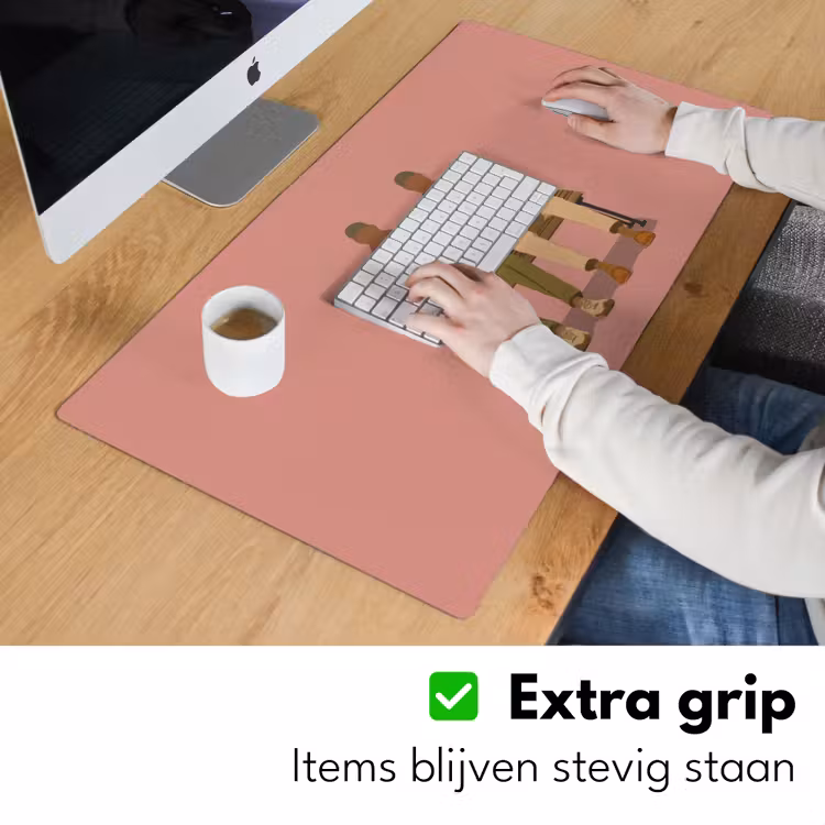 Illustratie - Bankje - Personen - Minimalistisch Muismat XXL klein -sfeer3