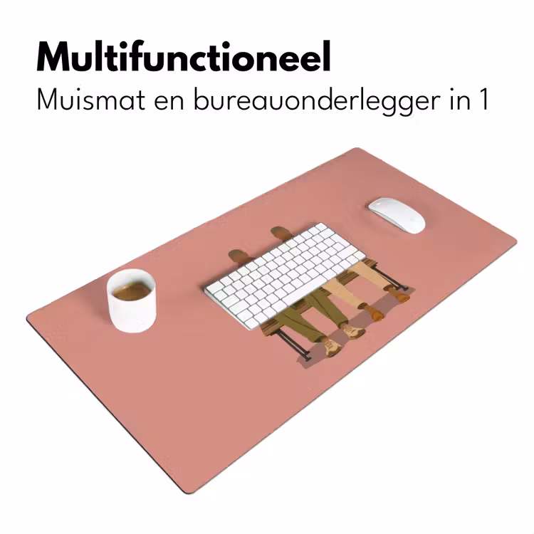 Illustratie - Bankje - Personen - Minimalistisch Muismat XXL klein -sfeer4