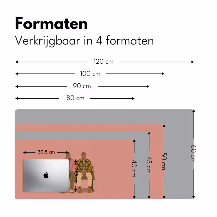 Illustratie - Bankje - Personen - Minimalistisch Muismat XXL klein -sfeer5