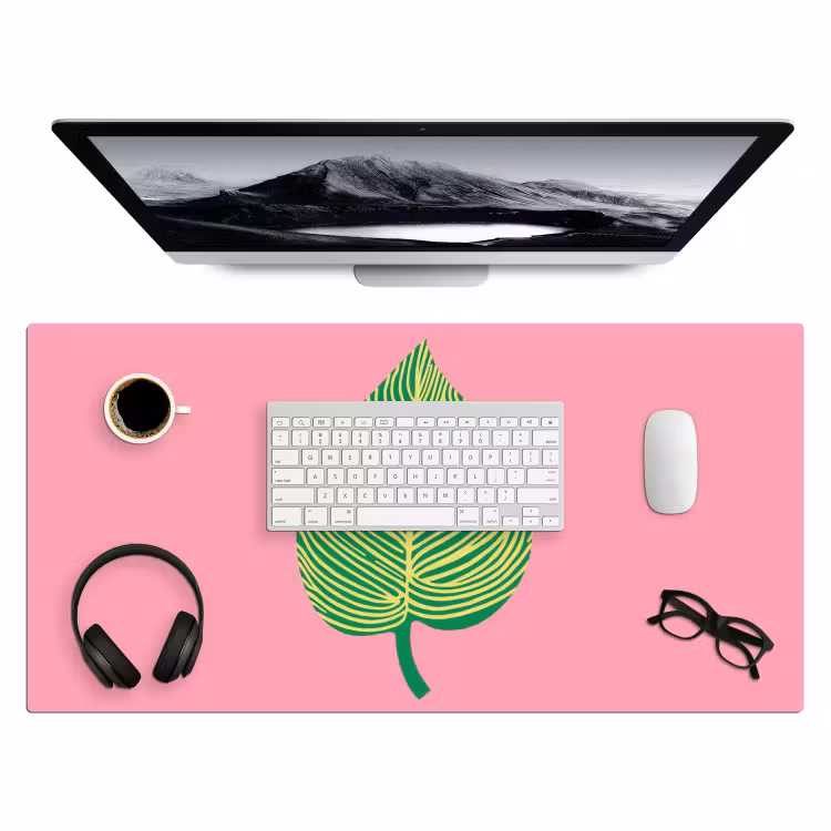 Illustratie - Blad - Minimalistisch - Groen Muismat XXL klein -3d