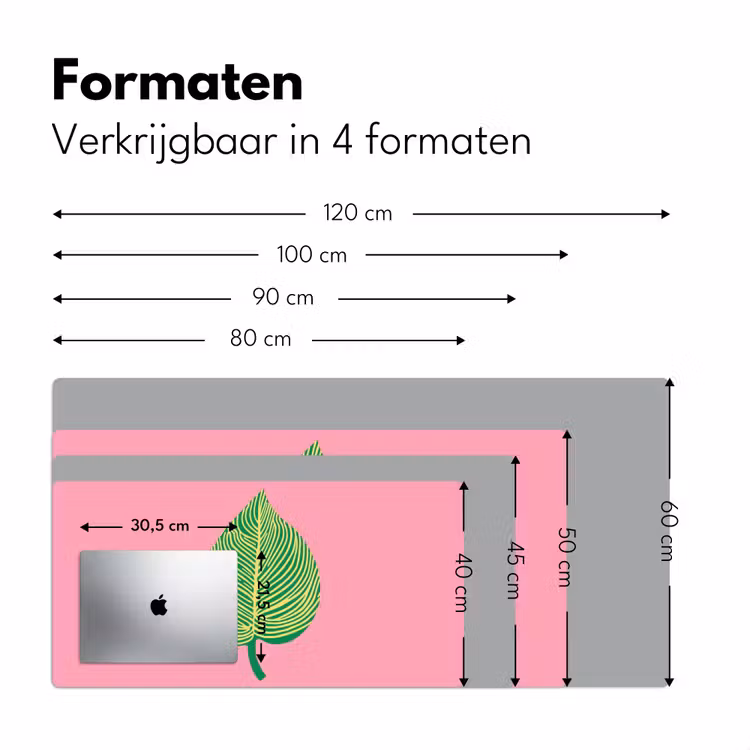 Illustratie - Blad - Minimalistisch - Groen Muismat XXL klein -sfeer5