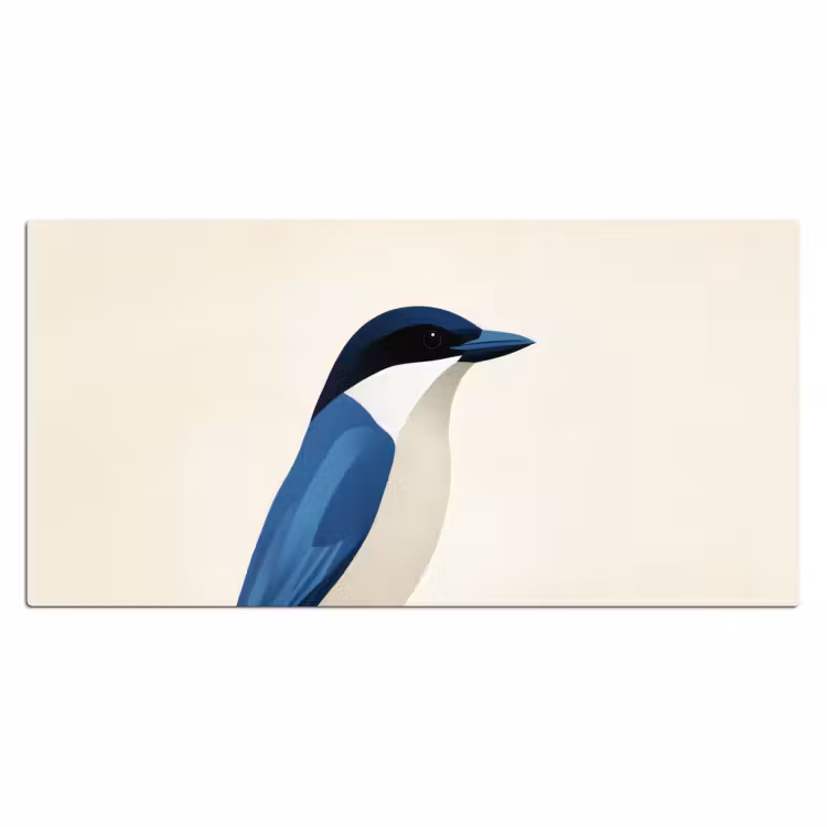 Illustratie - Blauw - Vogel Muismat XXL klein -3d_leeg