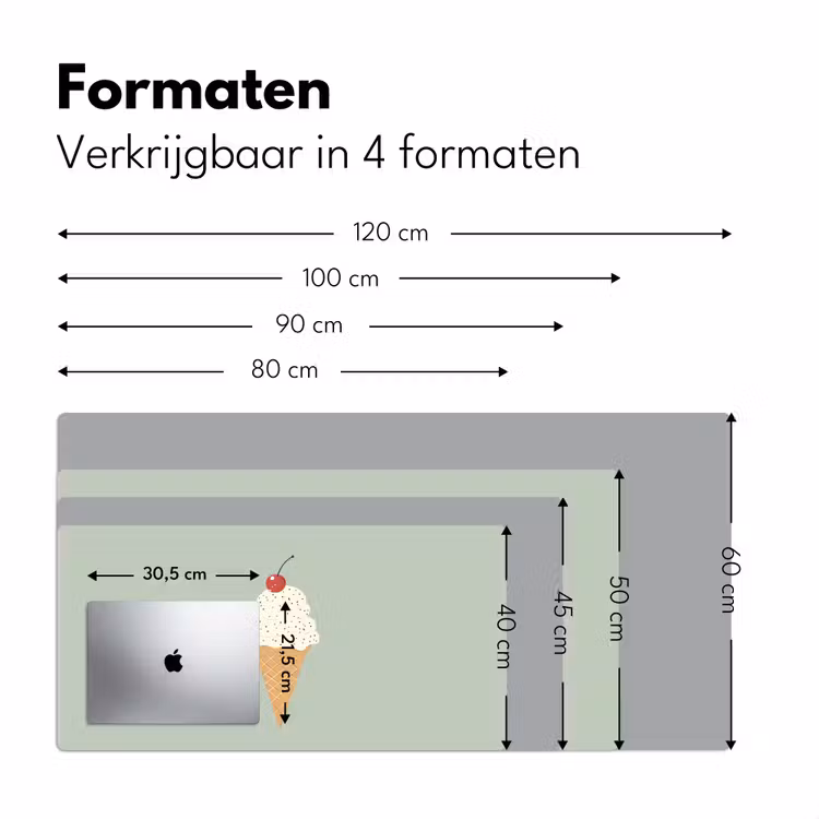 Illustratie - Ijsje - Spikkels - Kers Muismat XXL klein -sfeer5