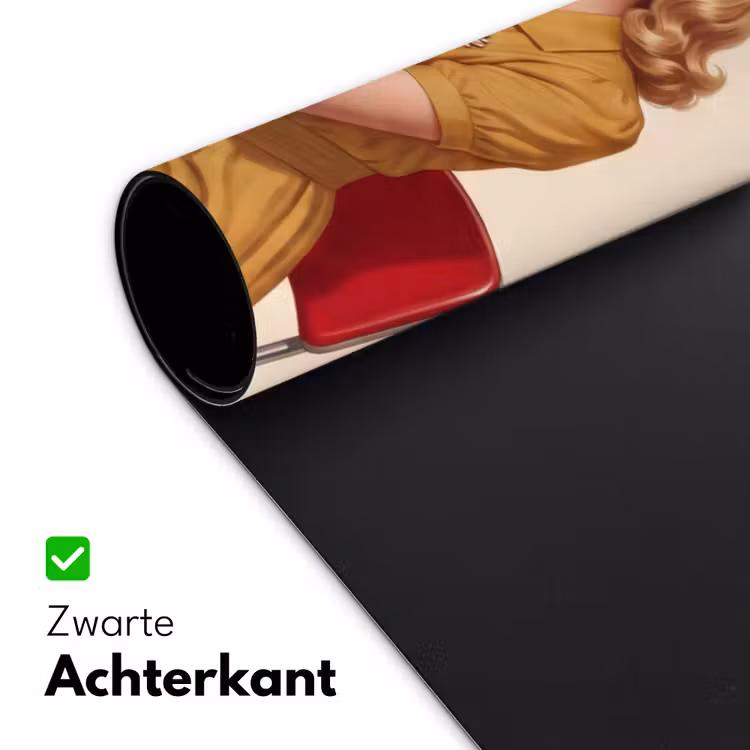 Illustratie - Mascara - Vrouw - Geel Muismat XXL klein -sfeer2