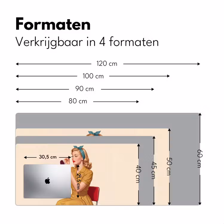 Illustratie - Mascara - Vrouw - Geel Muismat XXL klein -sfeer5