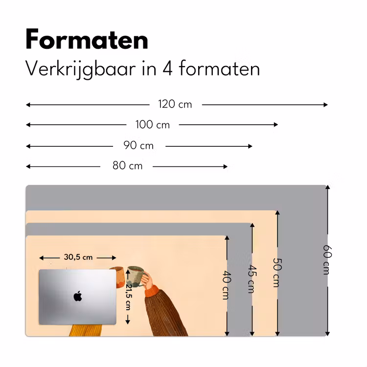 Illustratie - Mokken - Proosten - Bruin Muismat XXL klein -sfeer5