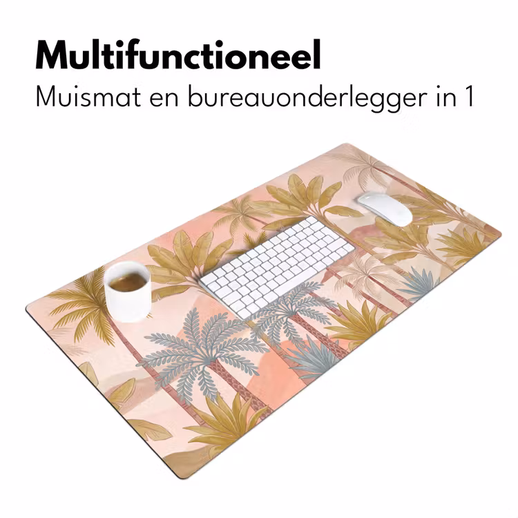 Illustratie - Palmbomen - Kleurrijk Muismat XXL klein -sfeer4