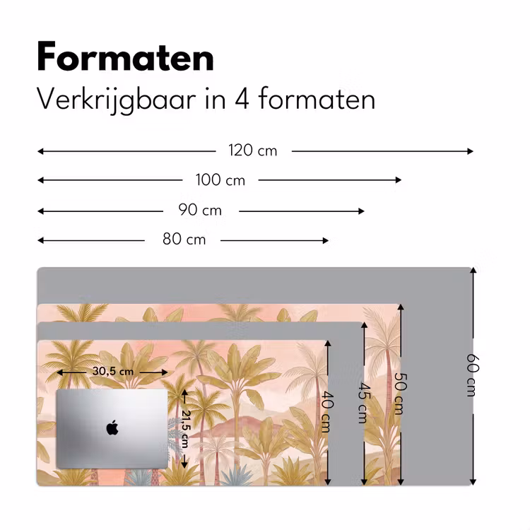 Illustratie - Palmbomen - Kleurrijk Muismat XXL klein -sfeer5