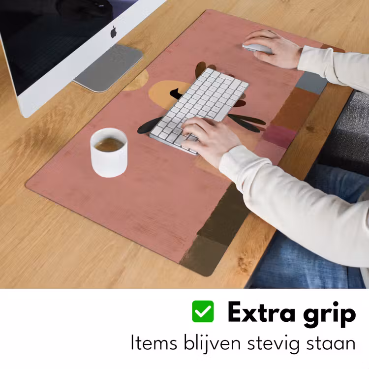 Illustratie - Vogel - Vlakken - Kleurrijk Muismat XXL klein -sfeer3