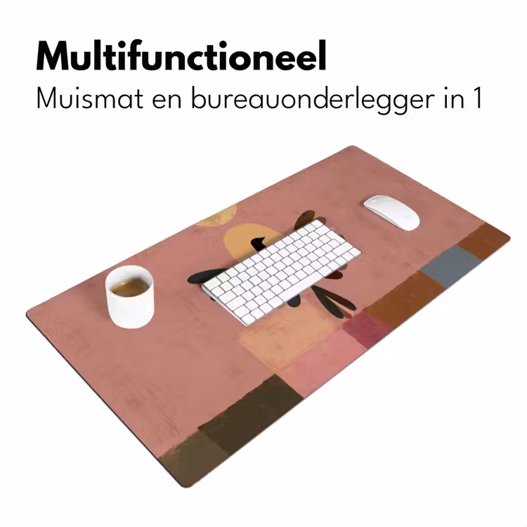 Illustratie - Vogel - Vlakken - Kleurrijk Muismat XXL klein -sfeer4