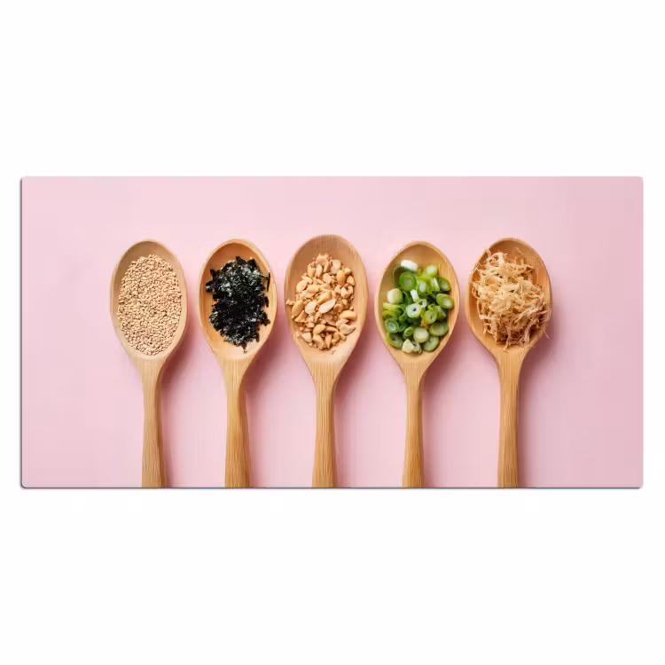 Ingrediënten - Lepels - Hout - Roze Muismat XXL klein -3d_leeg