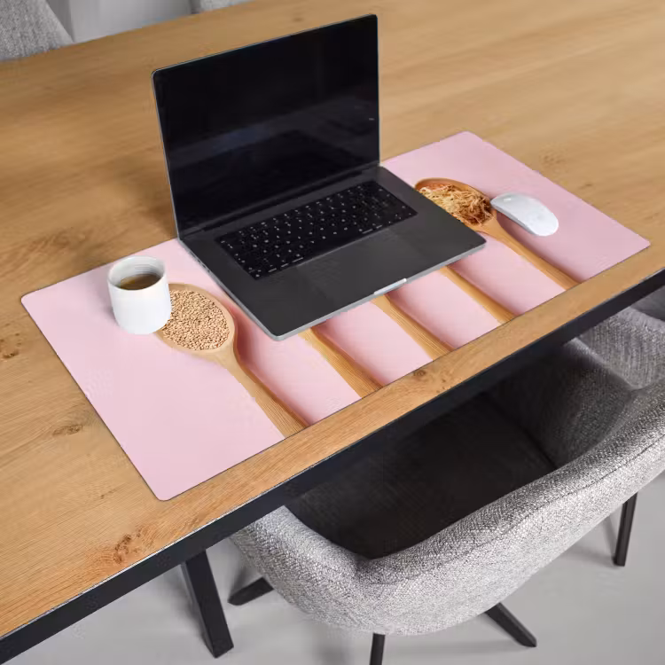 Ingrediënten - Lepels - Hout - Roze Muismat XXL klein -sfeer1