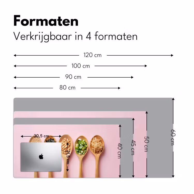Ingrediënten - Lepels - Hout - Roze Muismat XXL klein -sfeer5
