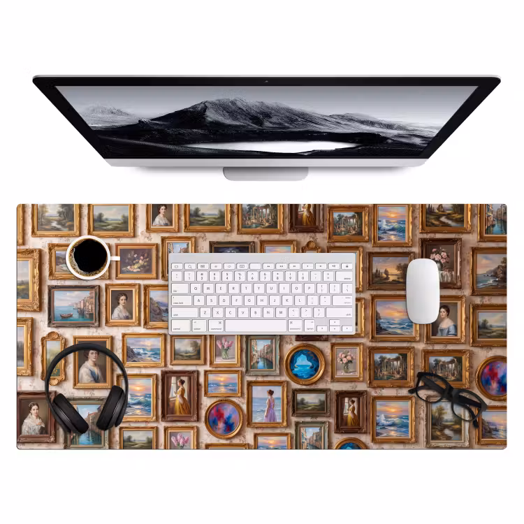 Interieur - Kunst - Collectie - Klassiek - Goud Muismat XXL klein -3d