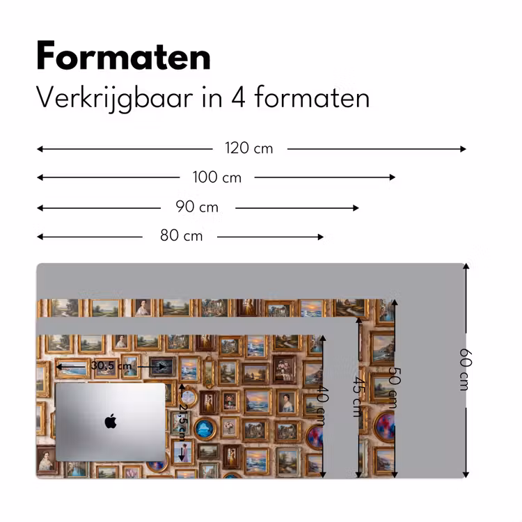 Interieur - Kunst - Collectie - Klassiek - Goud Muismat XXL klein -sfeer5