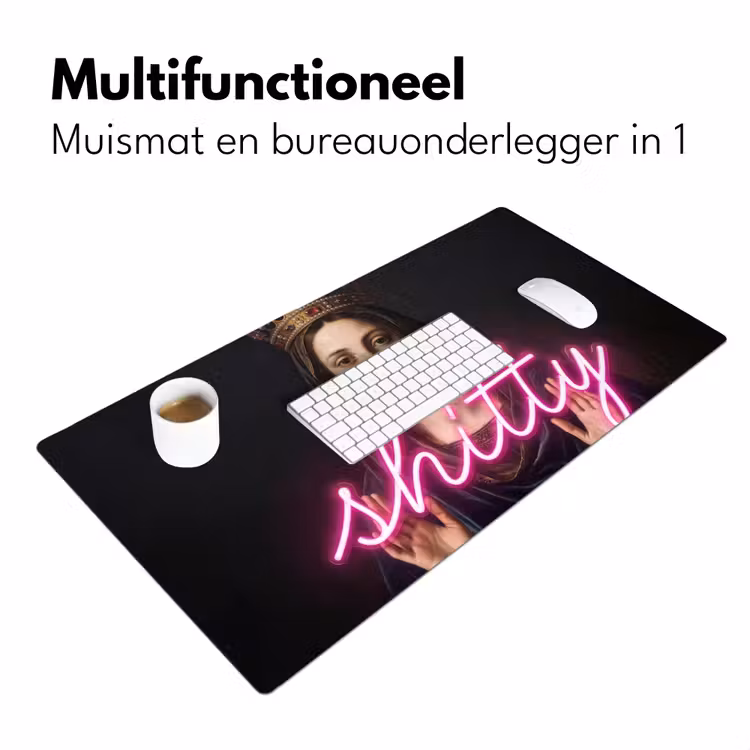 Ironisch - Tekst - Neon Muismat XXL klein -sfeer4