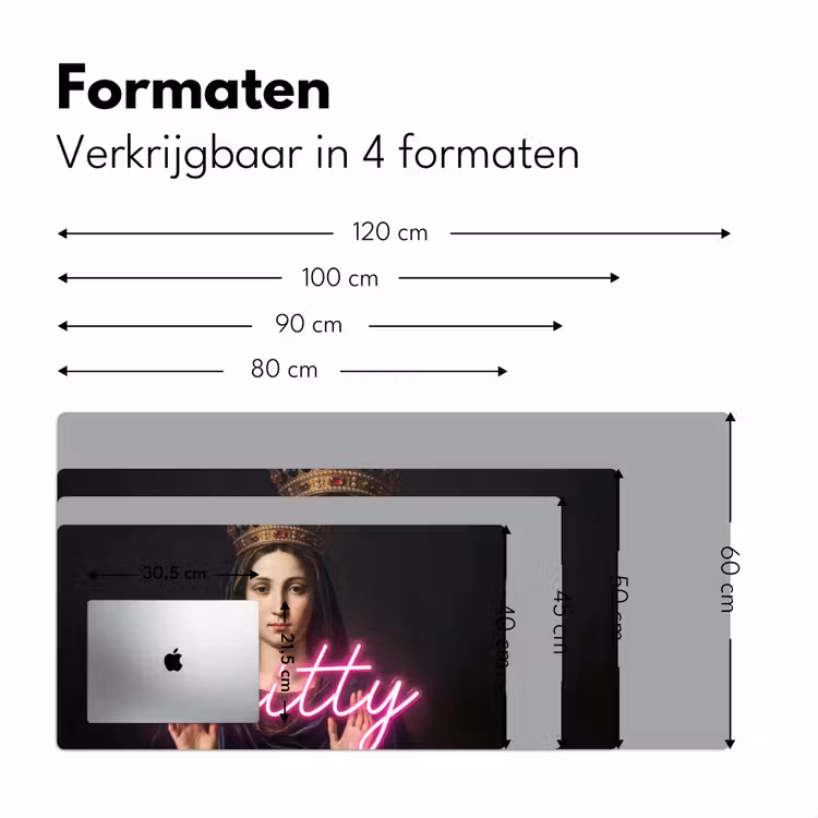 Ironisch - Tekst - Neon Muismat XXL klein -sfeer5