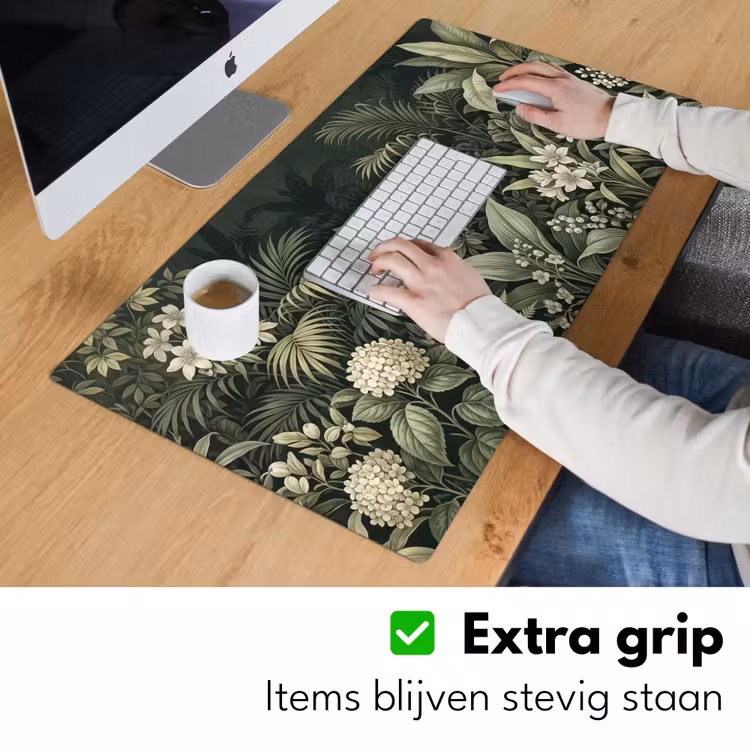 Jungle - Bladeren - Botanisch - Groen Muismat XXL klein -sfeer3