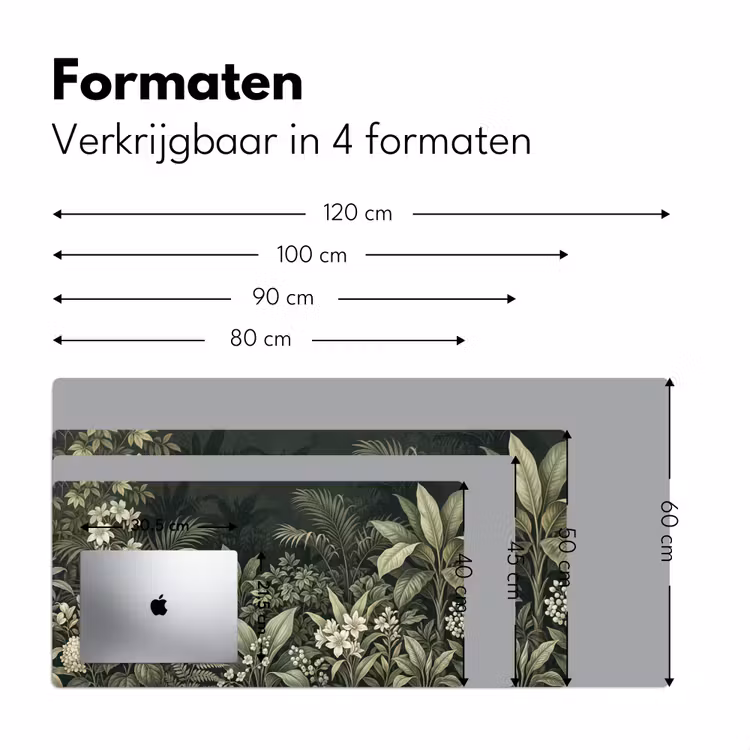 Jungle - Bladeren - Botanisch - Groen Muismat XXL klein -sfeer5