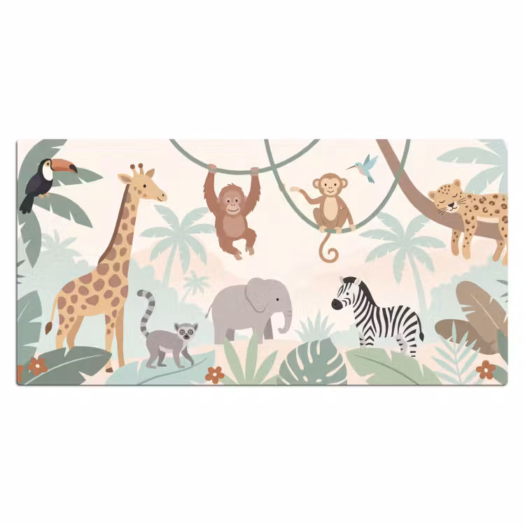 Jungle - Dieren - Groen Muismat XXL klein -3d_leeg