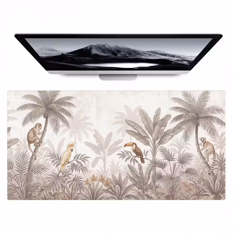 Jungle - Dieren - Palmbomen Muismat XXL klein -zzz3d