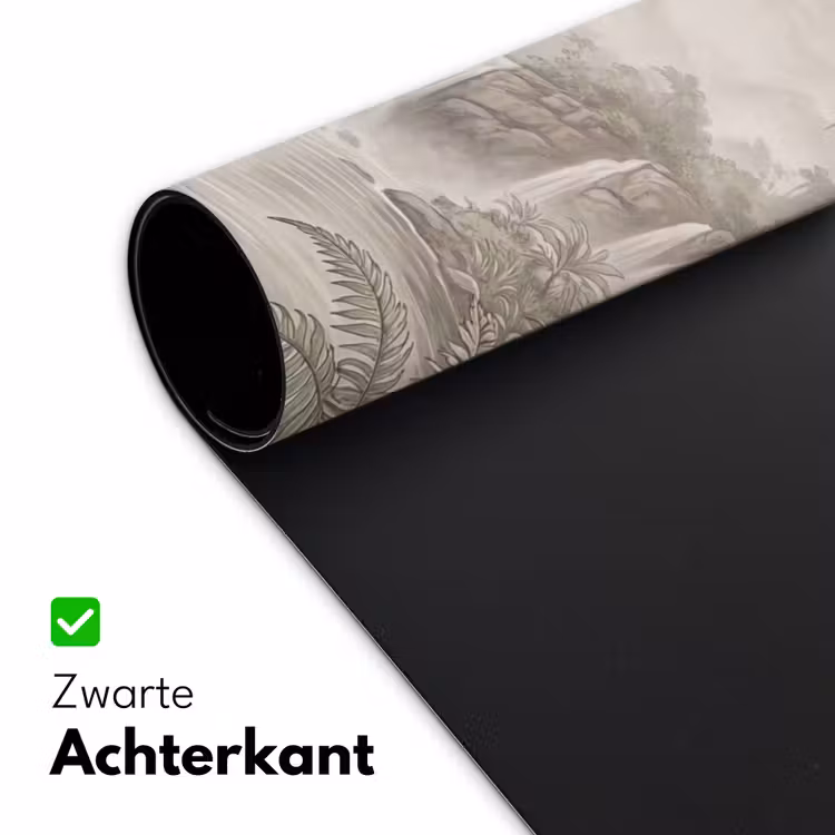 Jungle - Watervallen - Tropisch - Illustratie Muismat XXL klein -sfeer2