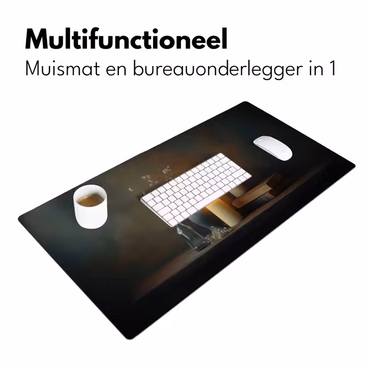 Kaarsen - Stilleven - Rustiek - Boeken Muismat XXL klein -sfeer4