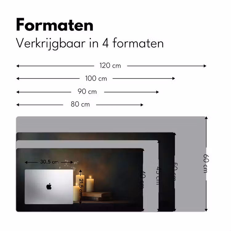 Kaarsen - Stilleven - Rustiek - Boeken Muismat XXL klein -sfeer5