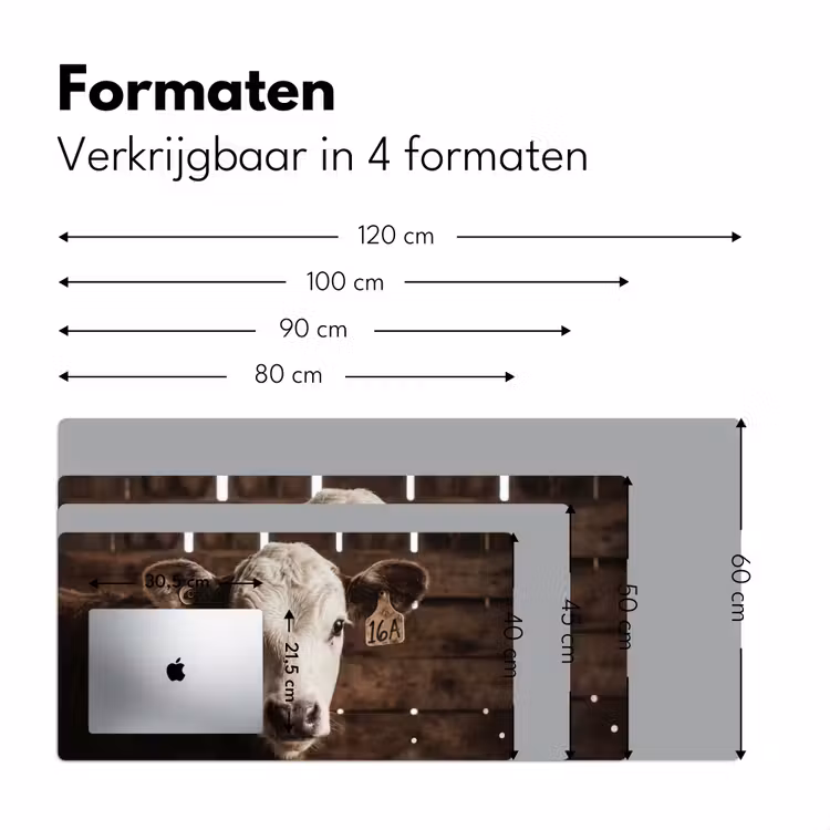 Kalf - Oormerk - Houten stal Muismat XXL klein -sfeer5