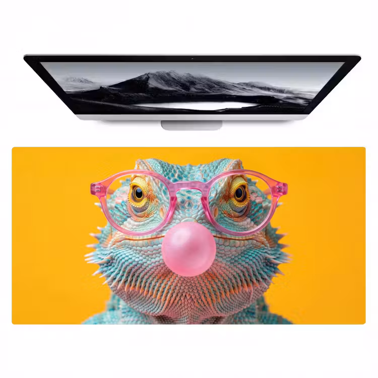Kameleon - Kauwgom - Kleurrijk Muismat XXL klein -zzz3d