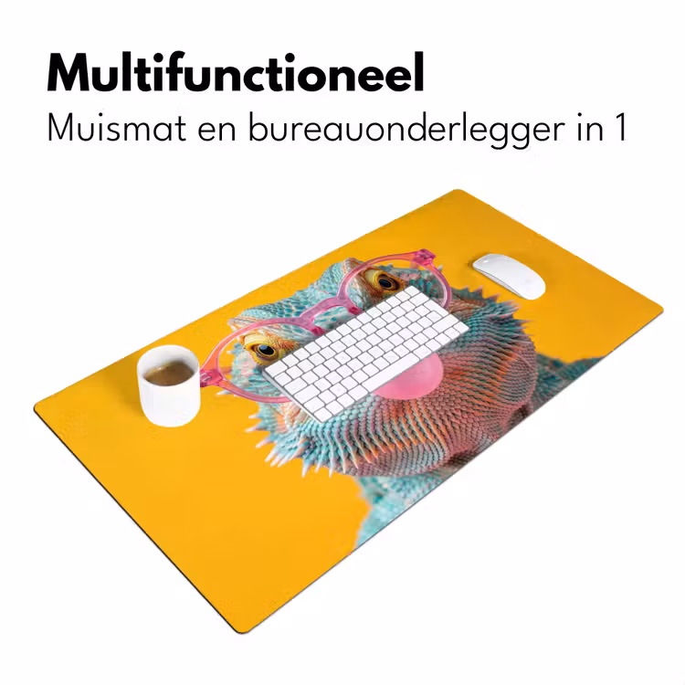 Kameleon - Kauwgom - Kleurrijk Muismat XXL klein -sfeer4