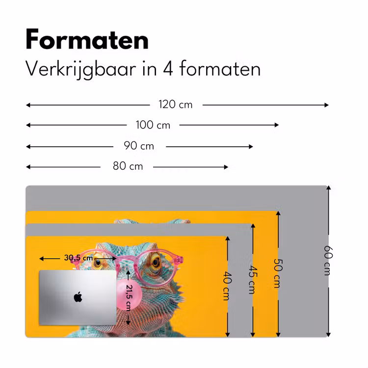 Kameleon - Kauwgom - Kleurrijk Muismat XXL klein -sfeer5
