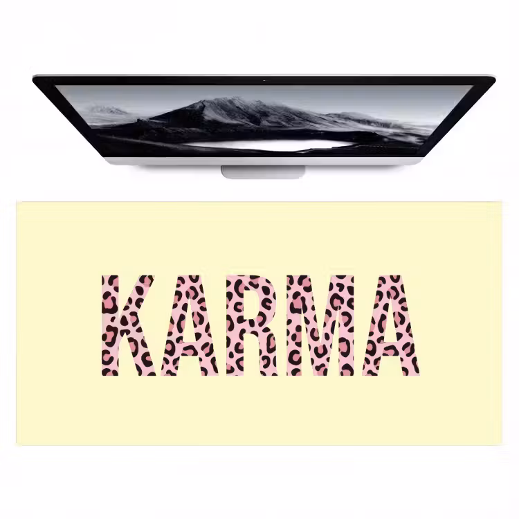 Karma - Luipaardprint - Geel Muismat XXL klein -zzz3d