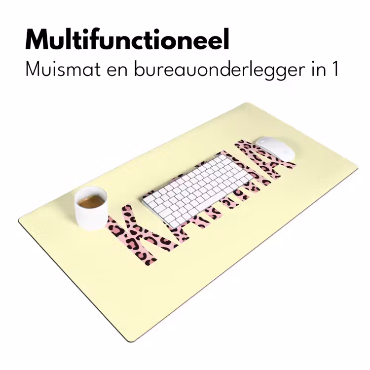 Karma - Luipaardprint - Geel Muismat XXL klein -sfeer4