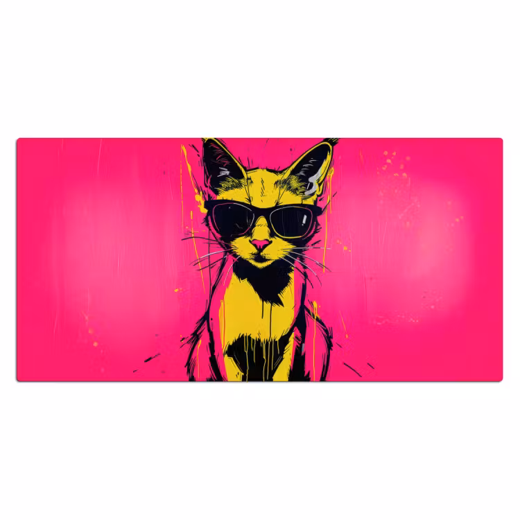 Kat - Art - Zonnebril - Roze Muismat XXL klein -3d_leeg