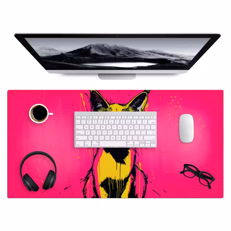 Kat - Art - Zonnebril - Roze Muismat XXL klein -3d