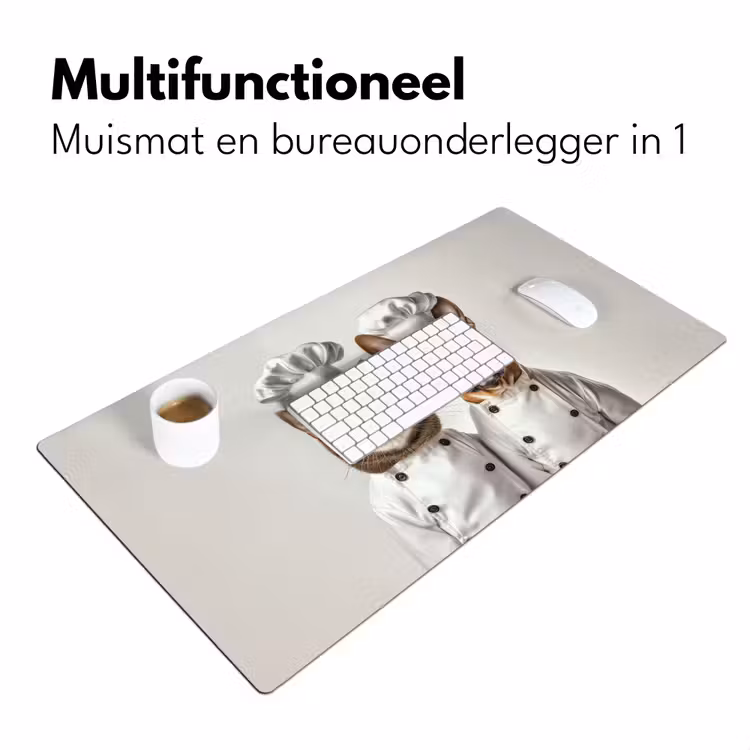 Kat - Hond - Kokskleding Muismat XXL klein -sfeer4