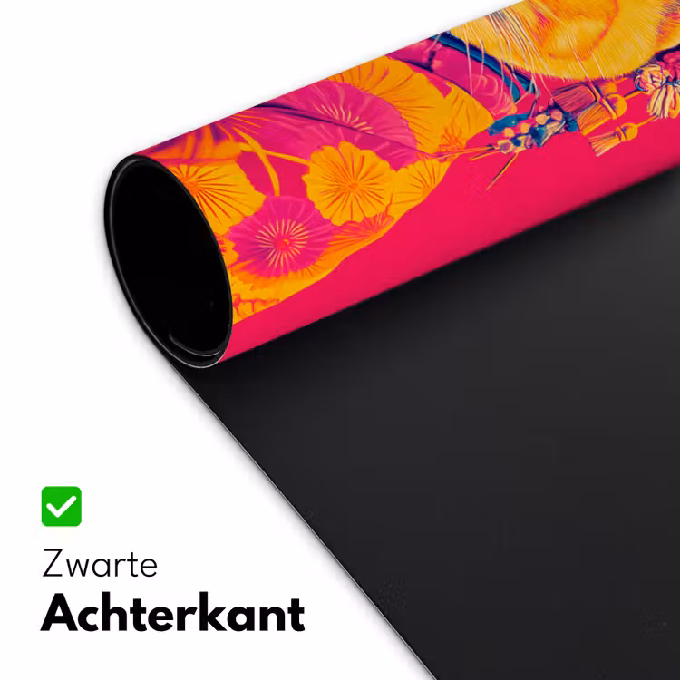 Kat - Kimono - Bloemen - Roze Muismat XXL klein -sfeer2