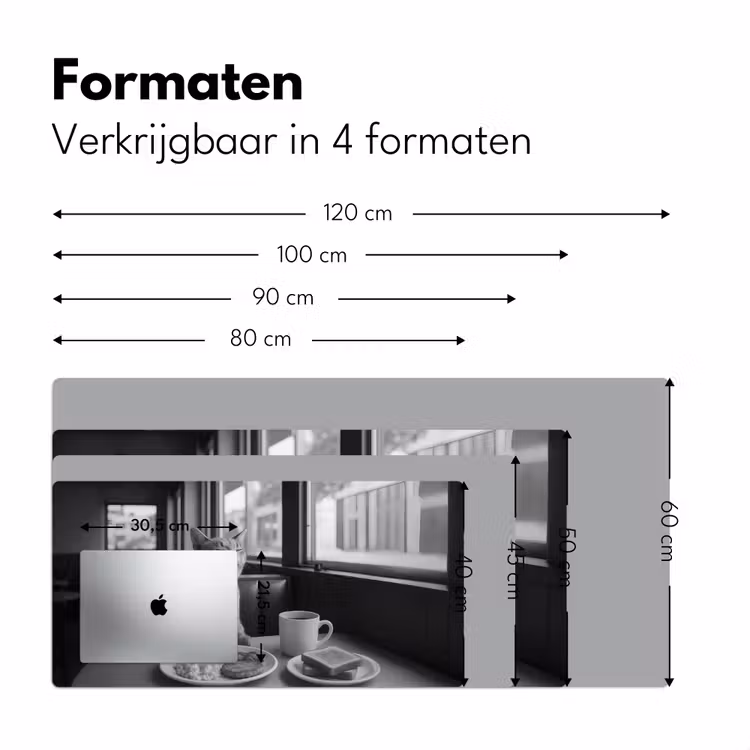 Kat - Koffie - Brood - Zwart Muismat XXL klein -sfeer5