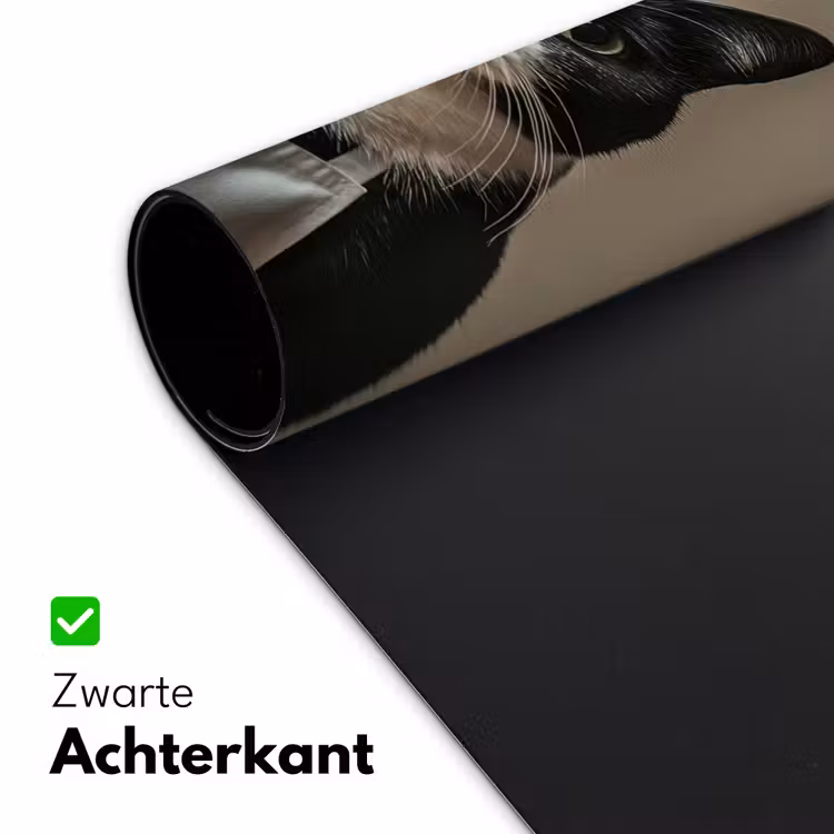 Kat - Kokskleding - Zwart - Wit Muismat XXL klein -sfeer2
