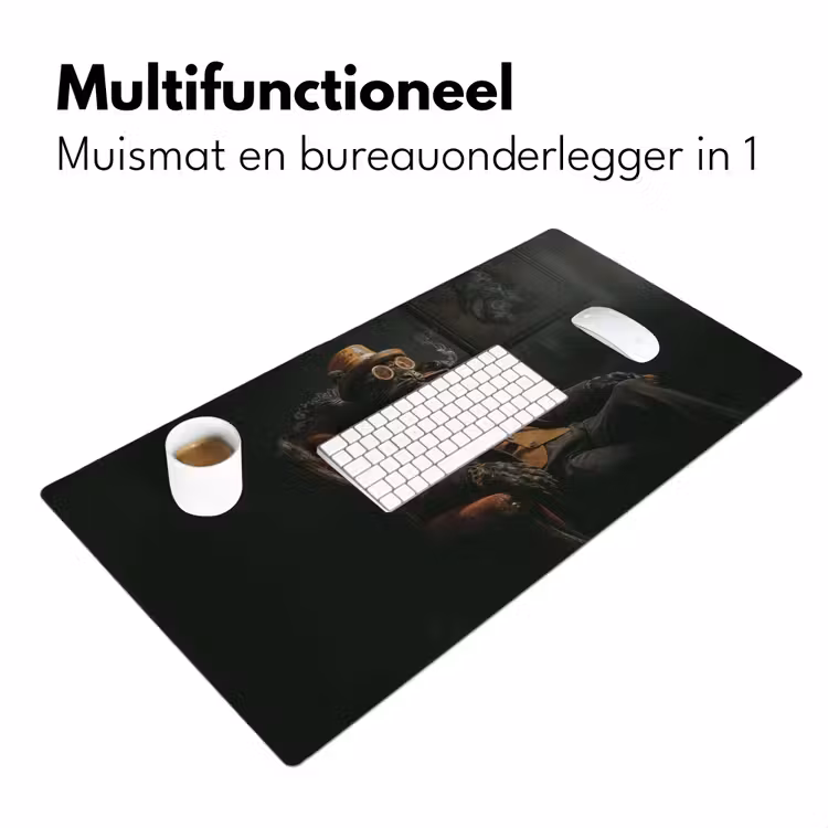 Kat - Pak - Oranje - Sigaar Muismat XXL klein -sfeer4