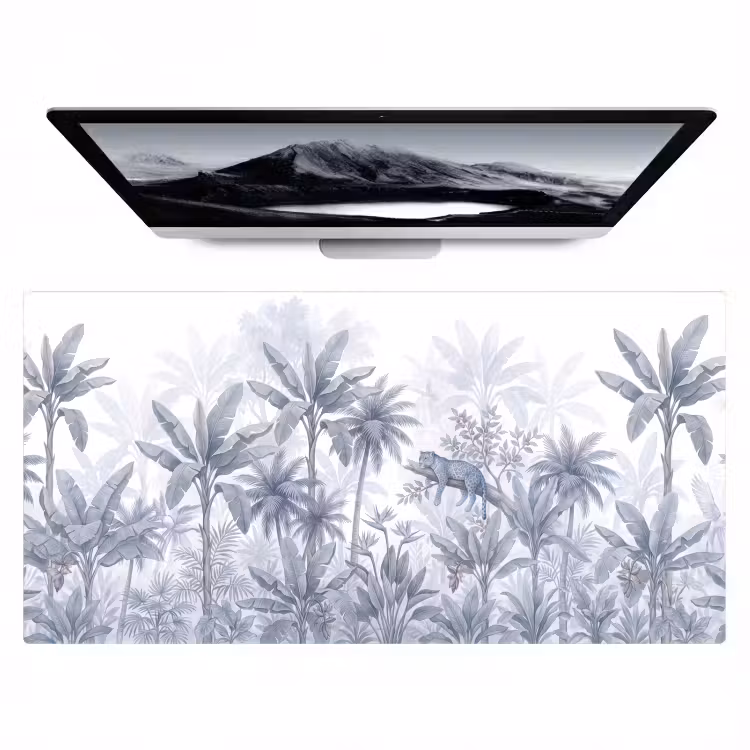Kat - Tropisch bos - Modern - Grijs Muismat XXL klein -zzz3d