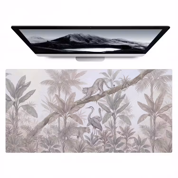 Kat - Vogel - Jungle - Illustratie - Dieren Muismat XXL klein -zzz3d