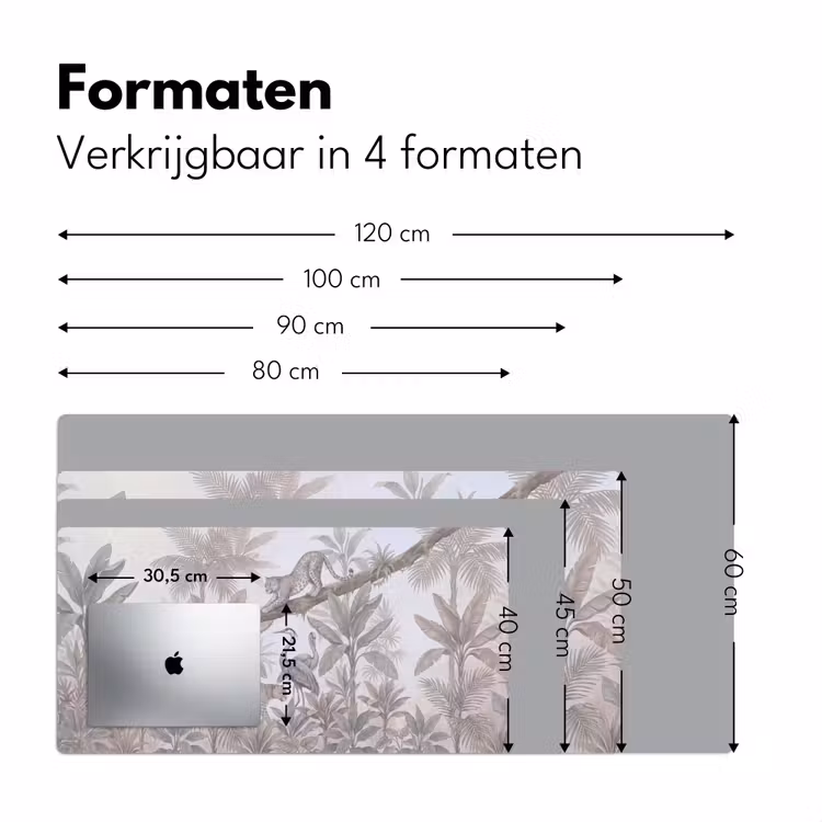 Kat - Vogel - Jungle - Illustratie - Dieren Muismat XXL klein -sfeer5