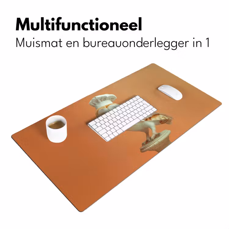 Kerkuil - Koksmuts - Oranje - Vogel Muismat XXL klein -sfeer4