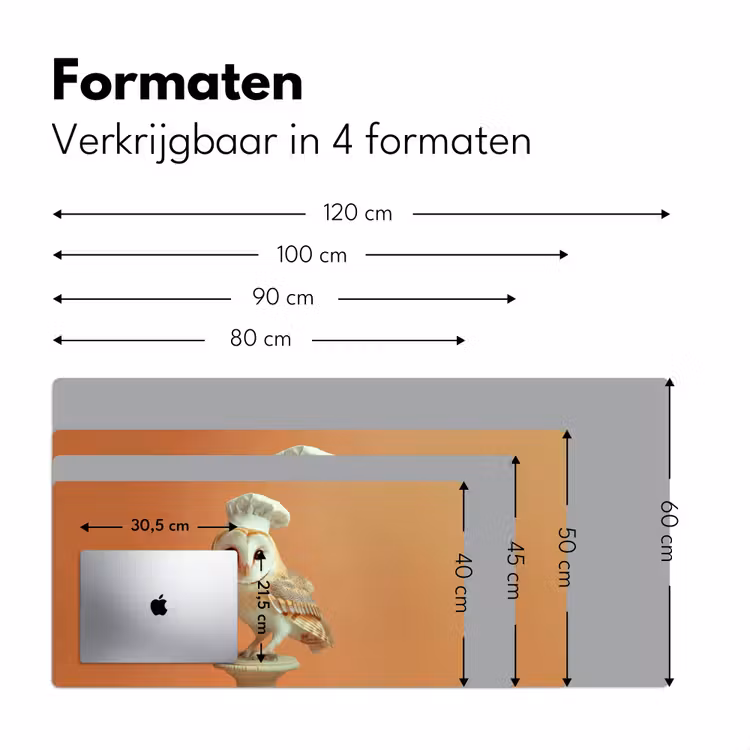 Kerkuil - Koksmuts - Oranje - Vogel Muismat XXL klein -sfeer5