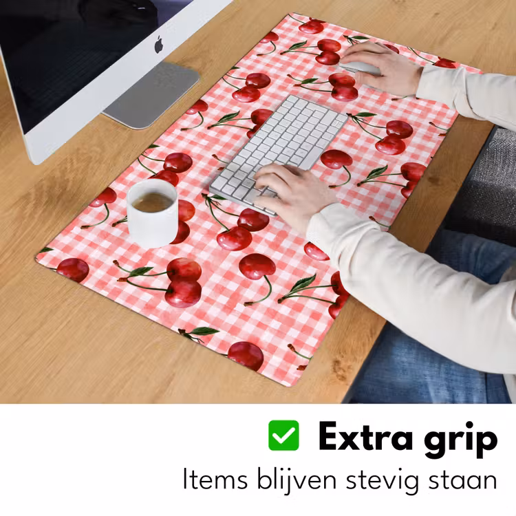 Kersen - Blokken - Rood Muismat XXL klein 681 -sfeer3