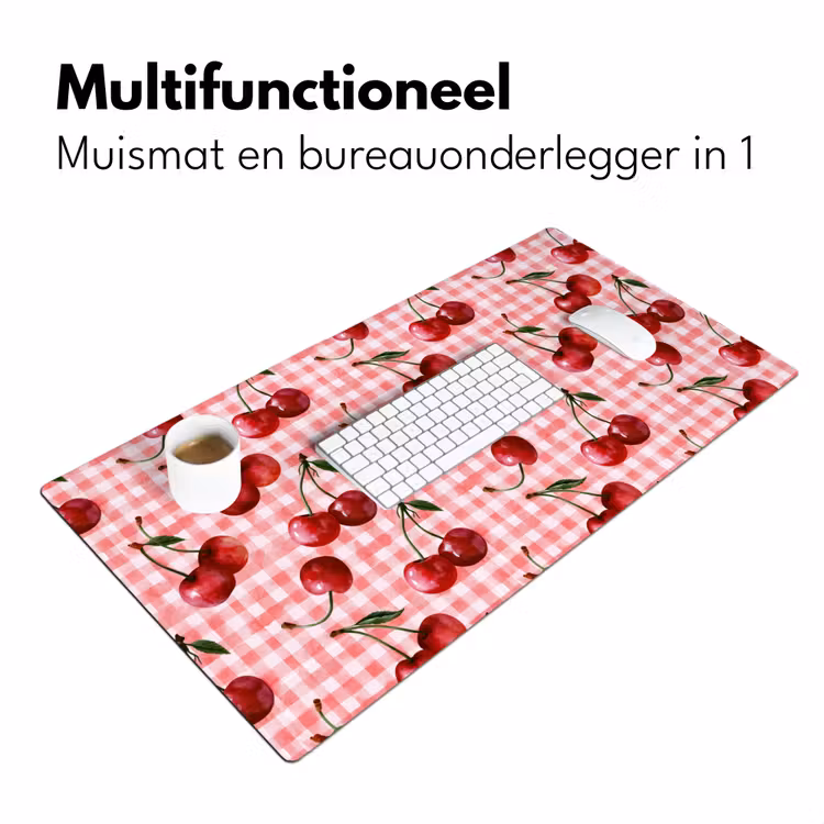Kersen - Blokken - Rood Muismat XXL klein 681 -sfeer4