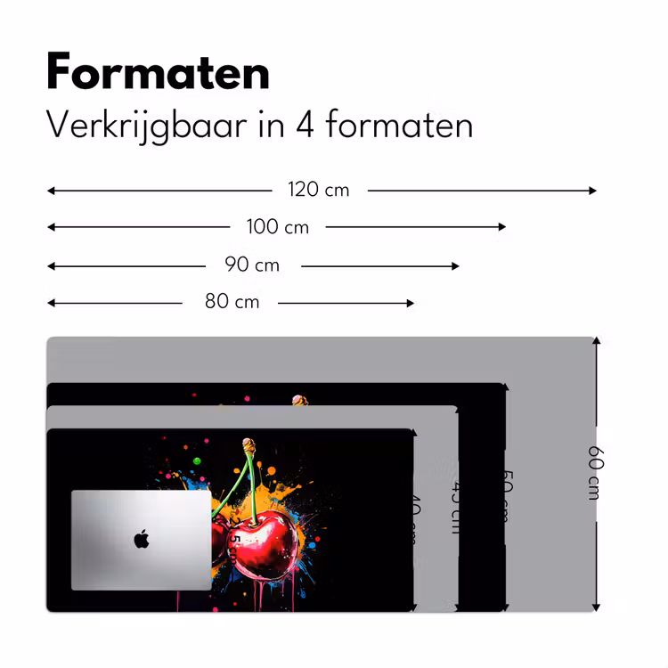 Kersen - Fruit - Graffiti - Verf - Abstract - Modern - Kleurrijk Muismat XXL klein -sfeer5